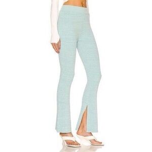 Revolve Le Ore Rimini Rib Knit Flared Pants Pull On Pants Sky & Arctic Marl S